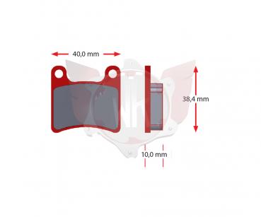 SATZ Bremsbelaege SINTER 476-1, ROT