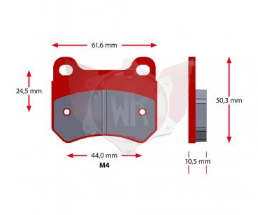 SATZ Bremsbelaege SINTER 524-0, ROT