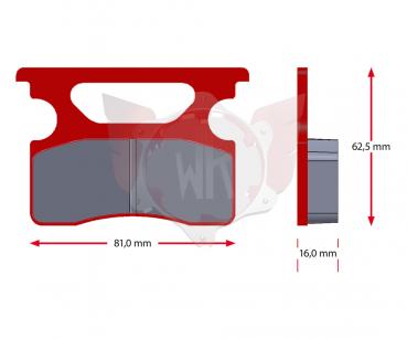 SATZ Bremsbelaege SINTER 565-0, ROT