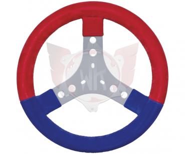 LENKRAD LEDER ROT - BLAU DN 300mm