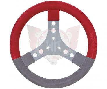 LENKRAD LEDER ROT - GRAU DN 300mm