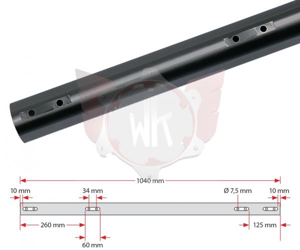 ACHSE KF 1040x50x2mm EXTRA HART, SCHWARZ