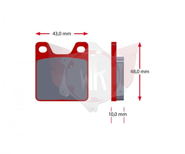 SATZ Bremsbelaege SINTER 402-0, ROT
