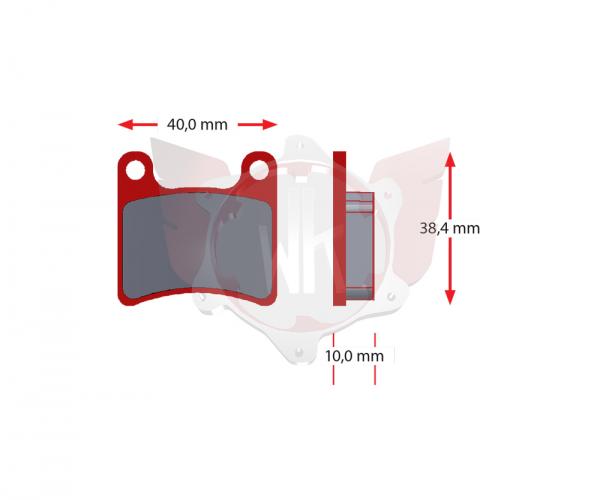 SATZ Bremsbelaege SINTER 476-1, ROT