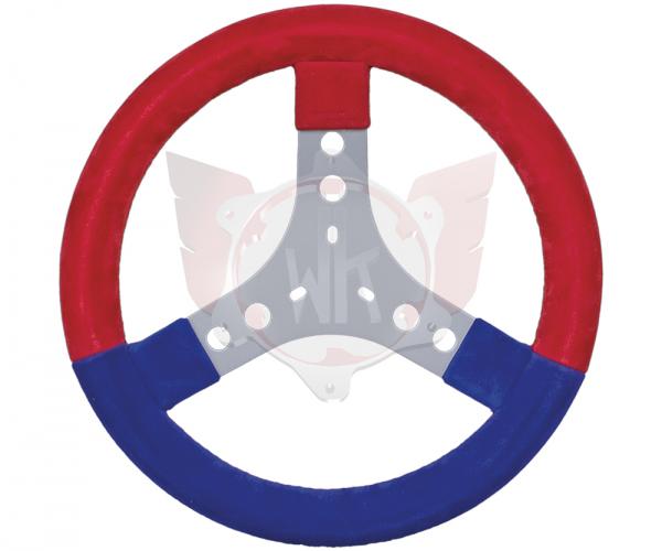 LENKRAD LEDER ROT - BLAU DN 300mm