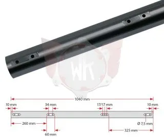 ACHSE KZ 1040x50x2mm HART, SCHWARZ
