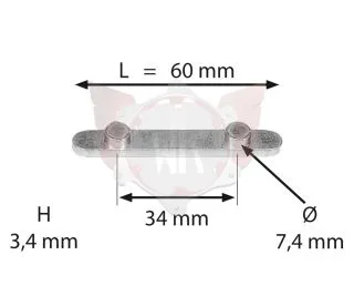 PASSFEDER MIT 2 STIFTEN ABSTAND 34mm