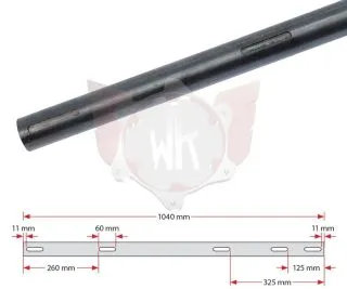 ACHSE 1040x40x3mm HART 125ccm, SCHWARZ