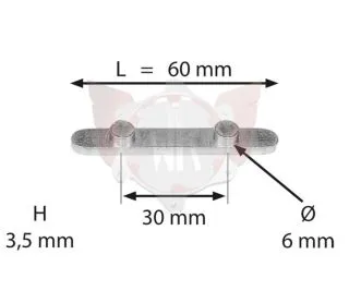 PASSFEDER MIT 2 STIFTEN ABSTAND 30mm