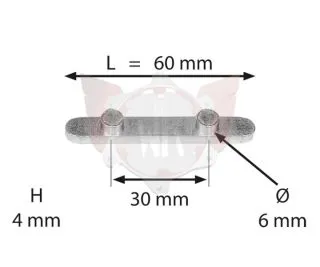 PASSFEDER MIT 2 STIFTEN ABSTAND 30mm