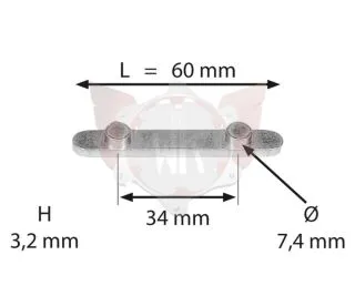 PASSFEDER MIT 2 STIFTEN ABSTAND 34mm