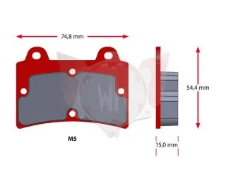 SATZ BREMSBELÄGE SINTER 515-1, ROT