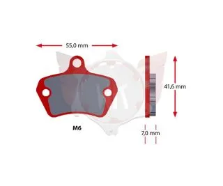 SATZ BREMSBELÄGE SINTER 550-0, ROT