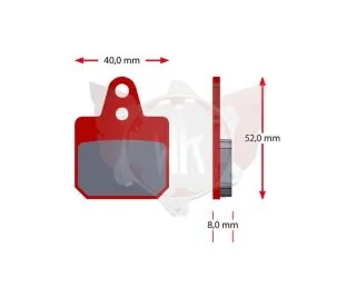 SATZ BREMSBELÄGE SINTER 572-0, ROT
