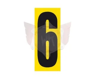 STARTNUMMER SCHWARZ GERADE NR. 6