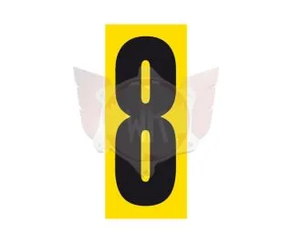 STARTNUMMER SCHWARZ GERADE NR. 8